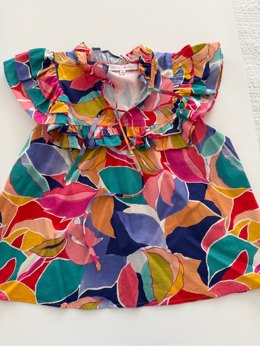 Girls Multicolor Leaf-Print Ruffle Blouse by Milly & Me